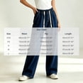 thumbnail image 3 of QQZ Wide Leg Loose Jeans For Women, Drawstring Elastic Waist Stretchy Denim Pants, 5‑Pocket Full‑Length Trendy Jeans For Daily Dating Outdoor Casual Wear, 3 of 6