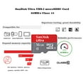 thumbnail image 3 of SanDisk 32GB Ultra MicroSDHC UHS-I Memory Card with Adapter - 98MB/s, C10, U1, Full HD, A1, Micro SD Card - SDSQUAR-032G-GN6MA, 3 of 6