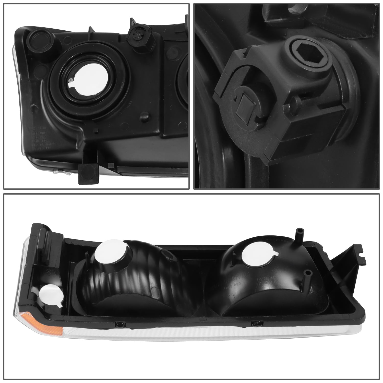 DNA Motoring For 03-06 Chevy Silverado 1500-3500 Avalanche Headlight Bumper Lamps Chrome Amber Pair