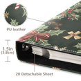 thumbnail image 3 of FORMRS 3 Ring Photo Album 4"x6" Self Adhesive Large Capacity PU Leather Cover, Green Christmas Holly, 3 of 8