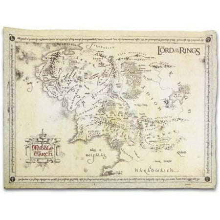 The Lord Of The Rings - Vintage Look Parchment Print / Movie Poster (Map Of Middle Earth) (Size: 26