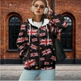 thumbnail image 5 of Yuyamidu Womens Oversized Sweatshirt Union Flag Hoodie Full Zip Hoodies for Women Fashion Casual Sweatshirt with Drawstring Drop Shoulder Oversize Long-Sleeve Pullover Tops L, 5 of 8