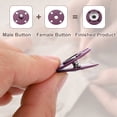 thumbnail image 3 of 10 Sets Sewing Snap Buttons, 18mm Invisible Press Studs Buttons Sew-on Metal Snap Fasteners Zinc Alloy, Rose Red, 3 of 7