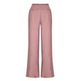 thumbnail image 4 of Womens Linen Pants High Waisted Palazzo Trousers Wide Leg Casual Cozy Lounge Pants Travel Trouser with Pockets Ladies Comfy Plus Size 2026 Trendy Outfits Lightweight Cute Fashion Dressy Clothes, 4 of 6