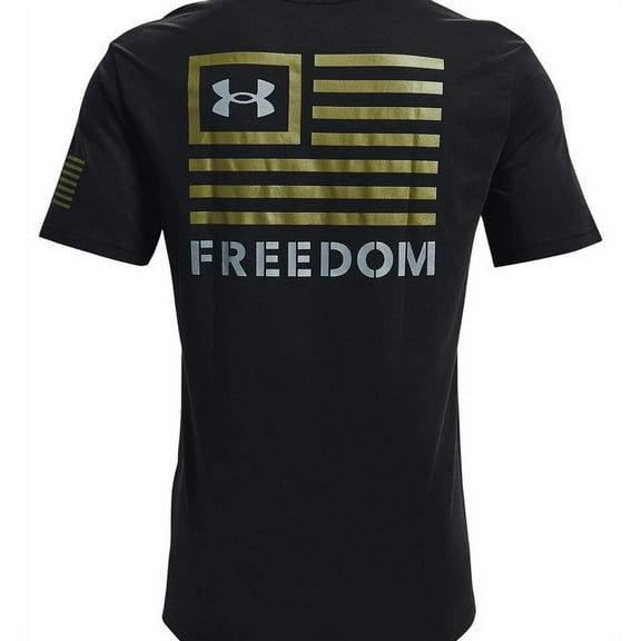 Under Armour Men's T-Shirt UA Freedom Banner Short Sleeve Graphic Tee 1370818, Black, 2XL