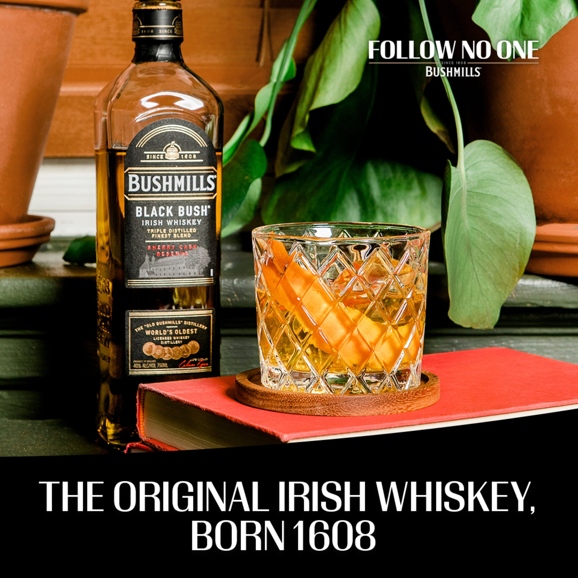 Bushmills Black Bush Irish Whiskey, 750 ml Glass Bottle, 40% ABV