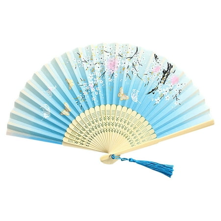 

Medcursor Folding Fan Chinese Fan Hand Fans For Women Foldable Silk Bamboos Foldable Fan Hollowed Fringe Hand Fan Foldable Paper Fans For Wedding Dancing Party Home Decoration