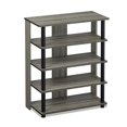 thumbnail image 1 of Furinno 17080GYW-BK Turn-N-Tube 5 Tier Shoe Rack, French Oak Grey & Black, 1 of 1