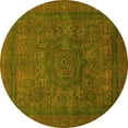 thumbnail image 1 of Ahgly Company Indoor Round Abstract Yellow Modern Area Rugs, 3' Round, 1 of 4