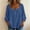 Blue, variant on Women's Square Neck 3/4 Sleeve Blouse Button Detail Linen-Look Casual Top White XL