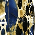 thumbnail image 5 of Designart "Vibrant Abstract Pattern with Blue & Golden Textures XI" Minimalism Oversized Wall Clock, 5 of 5