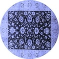 thumbnail image 1 of Ahgly Company Machine Washable Indoor Round Oriental Blue Industrial Area Rugs, 6' Round, 1 of 4