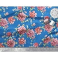 thumbnail image 2 of Soimoi Japan Crepe Satin Fabric Leaves & Peony Floral Printed Craft Fabric by The Yard 42 Inch Wide, 2 of 3