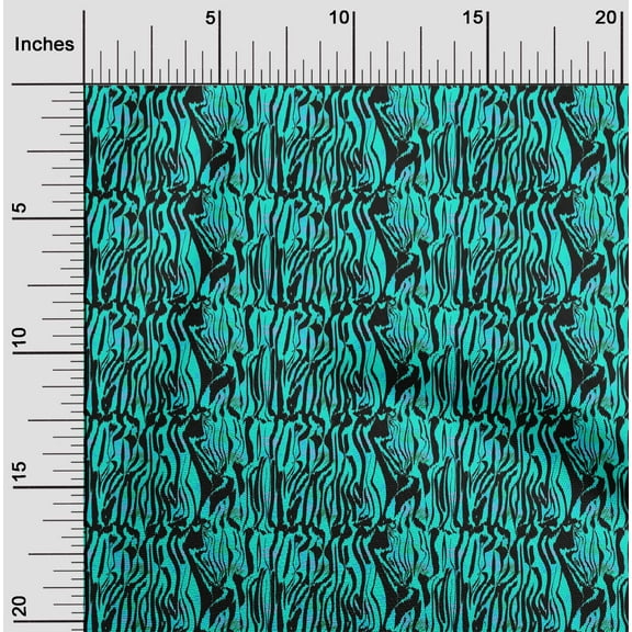 oneOone Polyester Spandex Turquoise Blue Fabric Animal Skin Craft Projects Decor Fabric Printed By The Yard 56 Inch Wide-5RE
