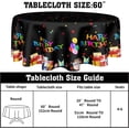 thumbnail image 6 of Happy Birthday Round Tablecloth 60 Inch Vibrant Colorful Decorative Table Cloth Waterproof Resistant Bithday Gifts Tablecloths Decorative Black for Birthday Home Party Outdoor Patio Picnic, 6 of 6