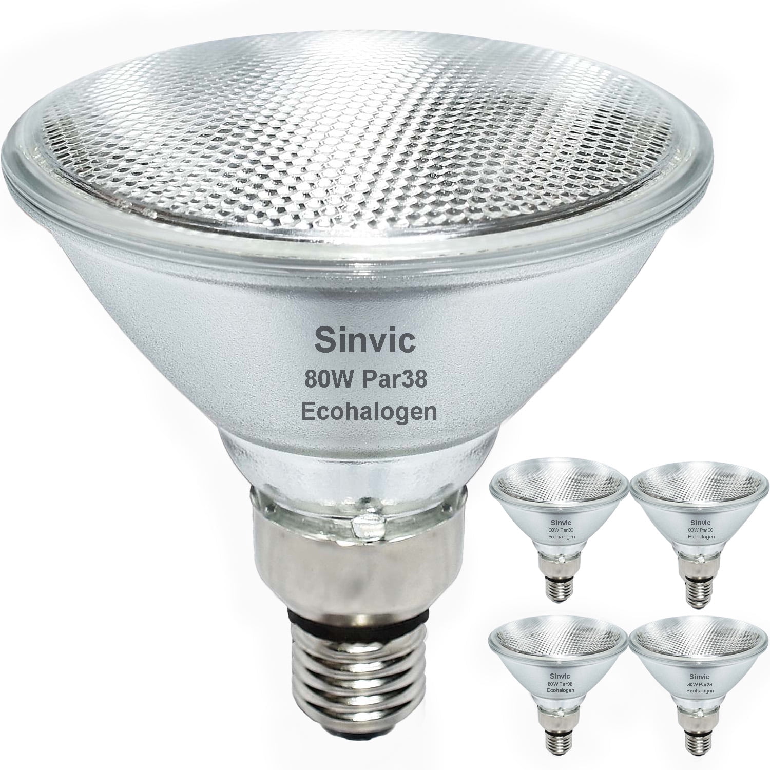 4PCS Par38 Halogen 80W 120V Dimmable, Long Lifespan E26 Par38 Light Bulb with 2800K Warm White for Indoor/Outdoor