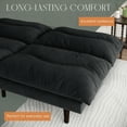 thumbnail image 6 of LLappuil 71" Corduroy Futon Convertible Sofa Bed, Loveseat Sleeper Sofa Couch for Living Room Apartment  Black, 6 of 7