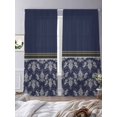 thumbnail image 3 of Boho Navy Blue Flower Sheer Curtains 96 Inch Length 2 Panels Set Window Treatments, Abstract Bohemia Pesley Floral Rod Pocket Semi Curtains for Living Room/Bedroom/Kitchen Décor, 104"W x 96"L, 3 of 7