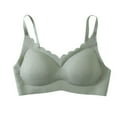 thumbnail image 2 of Amidoa Seamless Womens Bras Green T-Shirt Wireless Solid Bralette Bralettes for Women M, 2 of 6