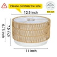 thumbnail image 3 of OUTON Boho Rattan Beige Lamp Shades for Floor Lamps, Easy Assembly Double Lampshades for Table Lamps & Bedside Lamps (1.65" Spider), 12.5" Top x12.5" Bottom x 7.5" High, 3 of 4