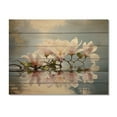 thumbnail image 3 of Designart "Magnolia Reflections Grey and White Beauty I" Floral Print on Natural Pine Wood, 3 of 5