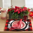 thumbnail image 4 of Christmas Table Mats Linen Placemats 12.99 in x 17.71 in Double-Layered Insulated Non-Slip Dining Room Table Linens, 4 of 6