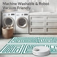 thumbnail image 5 of ODIKA 4'x6' Machine Washable Non-Slip Area Rug, Abstract Maze Labyrinth Framework Balanced Minimal Distinctive High Traffic Rug, Teal, 478295, 5 of 5