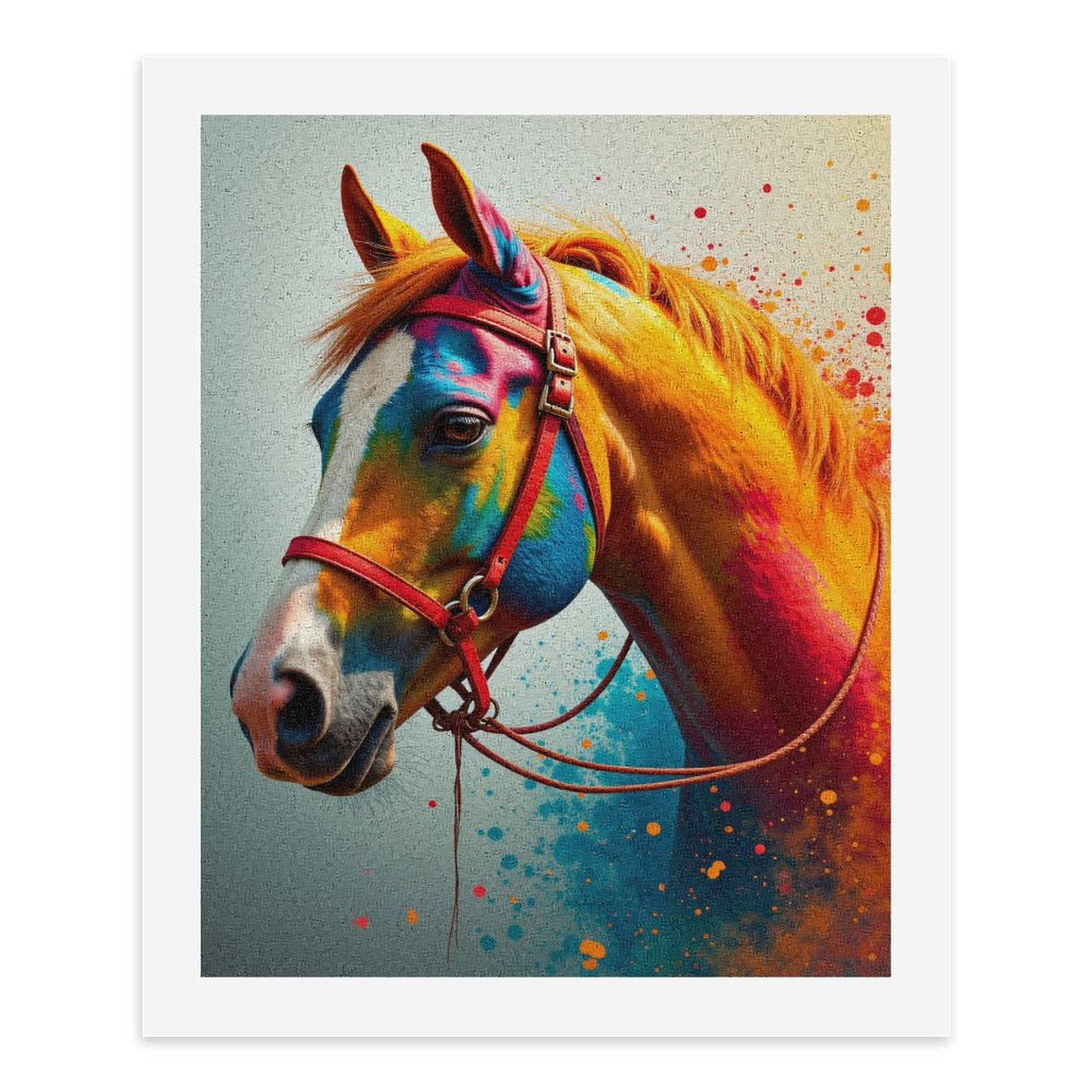 Paint By Numbers Kit for Adults Beginner - DIY Colorful Horse Art Portrait Canvas Painting Kits for Adults, Frameless Paint By Number for Adults for Home Wall Decor 16x20 Inch