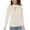 Beige, variant on Women's Slim Fit Solid Multi-Color Mock Neck With Keyhole Detail Long Sleeve Double-Sided Fleece Soft Comfortable Versatile Base Layer Top
