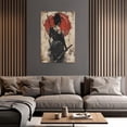 thumbnail image 2 of ZHONGYUTONG Japanese Canvas Wall Art Armored Samurai Pictures for Wall Red Warrior Painting Bushido Poster for Bedroom Decor Framed (12.00" x 18.00"), 2 of 5