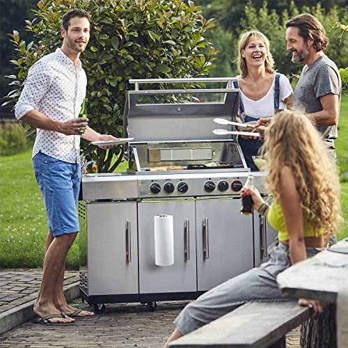Multifunctional Magnetic Paper Towel Holder Bar with Strong Adhesive Backing for Kitchen, Refrigerator, Grill, and More - Durable and Space-Saving Silver Design