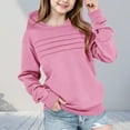 thumbnail image 2 of IVEYRTF Girls Solid Color Pullover Sweatshirt Long Sleeve Pullover Casual Outerwear for Kids Youth Active Wear Soft Everyday Jacket for School Play(Pink#2,9 Years), 2 of 6