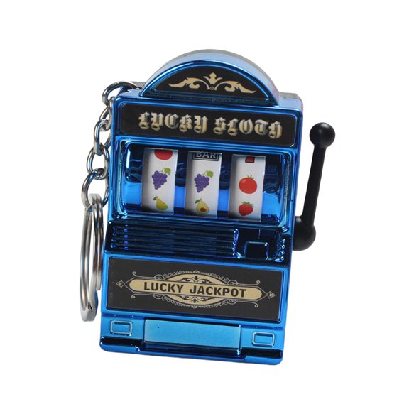 Mini llavero de juguete de máquina tragamonedas, mini juego de arcade, regalo de juego, llavero para hombres Azul