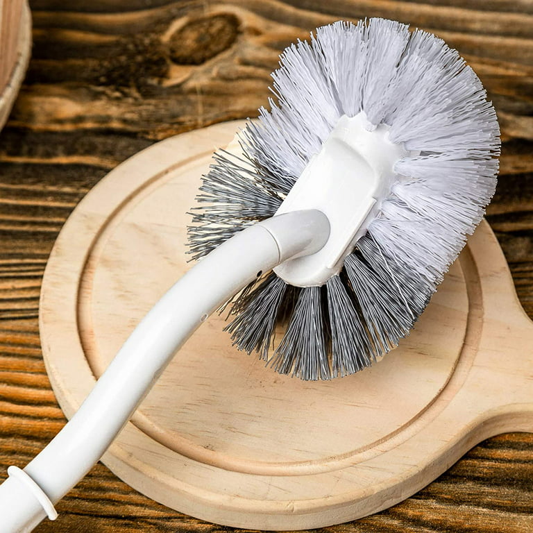 Rigorous Team Toilet Brush and Holder- 3 Functioned Toilet Bowl Cleaner  Brush, Now Very Easy Under The Rim Cleaning. Strong Bristles, Good Grips.