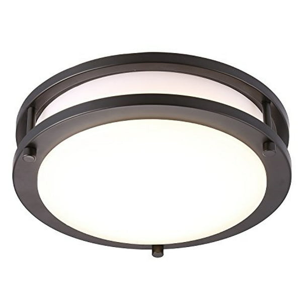 Cloudy Bay Led Flush Mount Ceiling Light 10 Inch 17w 120w Equivalent Dimmable 1150lm 3000k Warm White Oil Rubbed Bronze Round Lighting Fixture For Kitchen Hallway Bathroom Stairwell Com - Black Flush Mount Ceiling Light Bathroom
