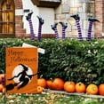 thumbnail image 3 of Happy Halloween Witch Garden Flag Double Sided Burlap, Halloween Sign Small Flags Farmhouse Party Yard Lawn Seasonal Outdoor Decor DF565, 3 of 4
