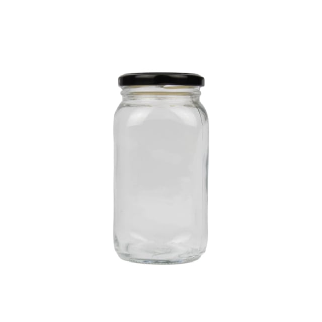 Frascos de Vidrio Organiseiton 24 pz Tapa de Rosca Negra 500 ml