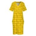 thumbnail image 3 of yellow brick Loose Pocket Dress women"s clothing summer 2025 novelties Women"s long dress elegant party dress for women 2025, 3 of 6