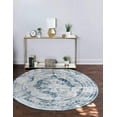 thumbnail image 2 of Unique Loom 3147052 Tapis Rond 5 x 5 Pi. Salle Garnier Sofia, Bleu, 2 of 2