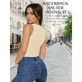 thumbnail image 5 of SMZ Women's Crew Neck Sleeveless Bodysuits Racerback Halter Tank Top Body Suits for Womens Sexy Going Out Leotards, 5 of 13