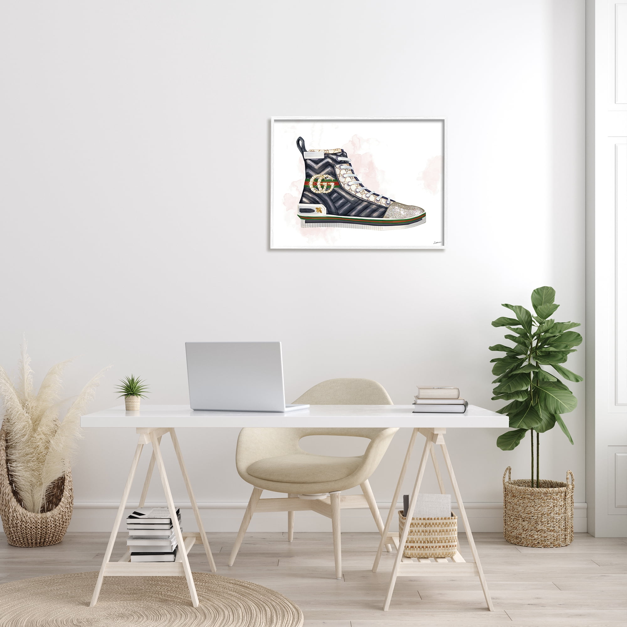 Stupell Industries Fashion Forward Pleated Sneaker Designer Glam Style, 24 x 30, Designed by Ziwei Li