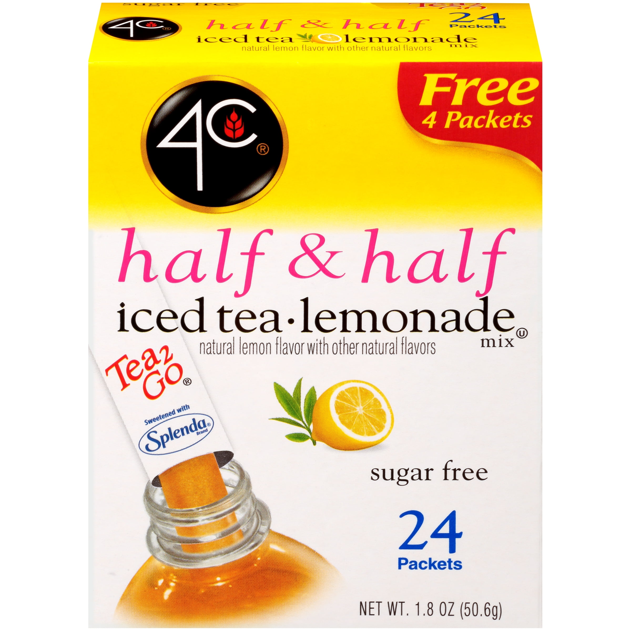 4C Totally Light Half, & Half Lemonade Iced Tea Mix, 1.5 Oz, 24 Packets