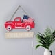 thumbnail image 5 of Adornos de escritorio: colgante de madera, letrero de bienvenida para la puerta principal, decoración para fiestas Rojo 8.9x7.1x0.2 pulgadas, 5 of 8