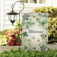 thumbnail image 3 of St. Patrick's Day Outdoor Flags Holiday Outdoor Flag Welcome Spring Shamrock Wreath Welcome Flag 12.5''×18'' Burlap Vertical Double Sided Garden Flag for Home,Farmhouse Holiday Spring Outdoor Decor, 3 of 4