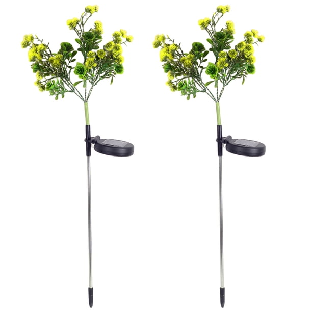 Luces de jardín decorativas para exteriores, luces solares con forma de flores desde el anochecer hasta el amanecer, luces solares con forma de estaca para jardín