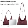 thumbnail image 4 of Montana West Hobo Bags for Women Ultra Soft Vegan Leather Ladies Crossbody Purse With Zipper, Burgundy, 4 of 7