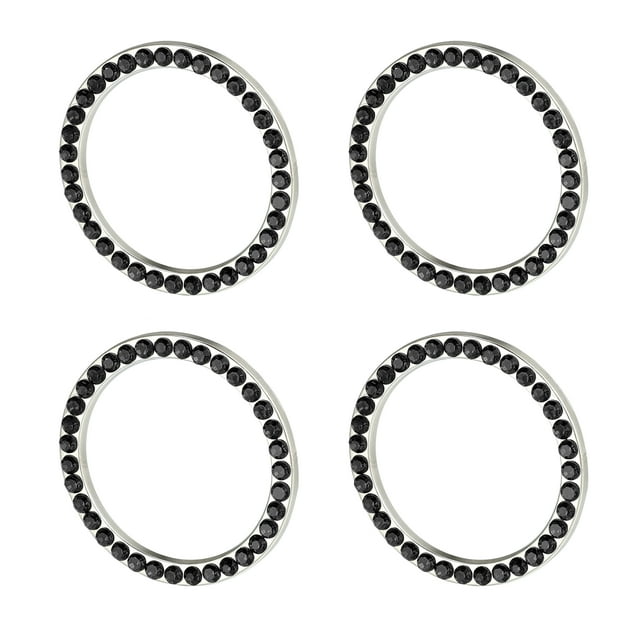 Unique Bargains 4 Pcs Car Engine Start Stop Decoration Ring Rhinestone Push Start Button Knob Trim Knob Bling Ring Black