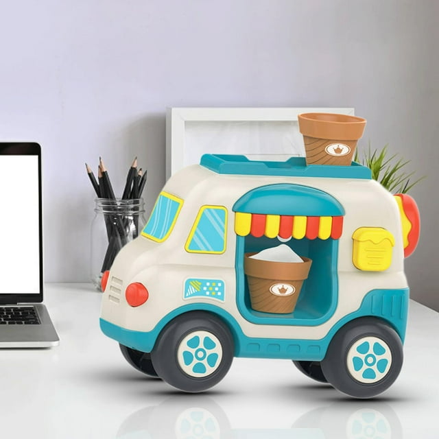 Máquina de burbujas, juguetes de baño, juego interactivo, adornos, divertida máquina de espuma para helado para el Día de los Niños, niñas y niños. Azul