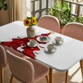thumbnail image 3 of Red Christmas Tree Table Cloths for 5 Foot Rectangle Tables, Xmas Reindeer Modern Abstract Art Patio Waterproof Elastic Fitted Tablecloths, Washable Rectangular Table Cover for Camping, 3 of 8