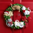 thumbnail image 2 of Bucilla Embroidery Holiday Wreath Kit, Felt Applique, Holiday Housecats, 2 of 6